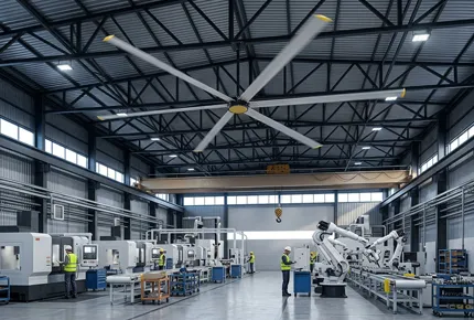 Flux d'air fiable pour les entrepôts et les ateliers de production.